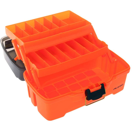 PLANO 2-Tray Tackle Box w/Dual Top Access - Smoke -Bright Orange PLAMT6221